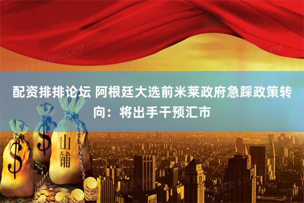 配资排排论坛 阿根廷大选前米莱政府急踩政策转向：将出手干预汇市